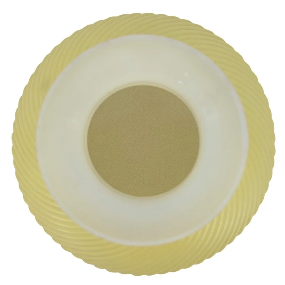 Vintage Yellow Satin Cased Glass Swirl Hurricane Lamp Shade Replacement Globe